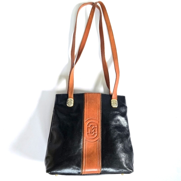 Marino Orlandi Handbags - Marino Orlandi italien leather shoulder tote bag purse black and brown